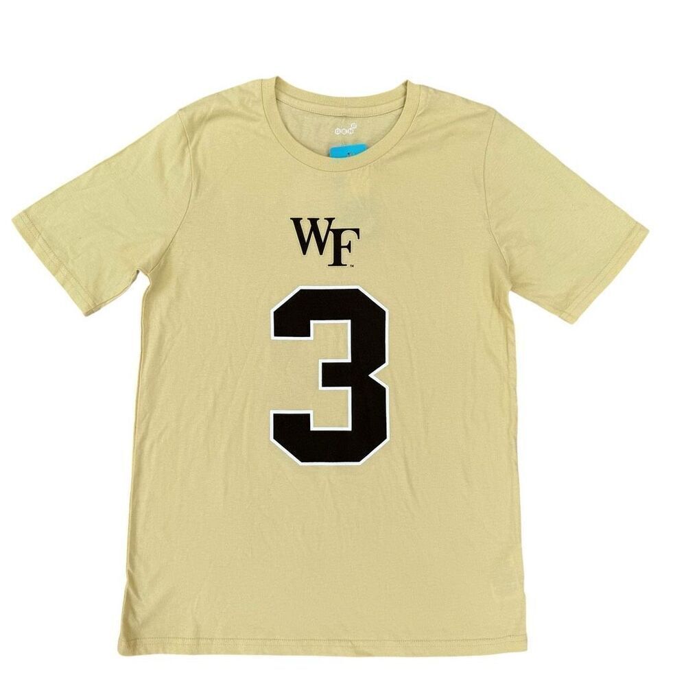 Gen2 Youth Wake Forest Demon Deacons Malik Mustapha #3 Gold T-Shirt L 14-16 NWT